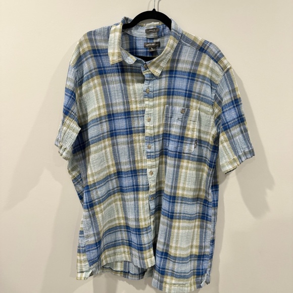 Eddie Bauer - Classic Fit Short Sleeve Button Down (Blue & Green) - Picture 1 of 4